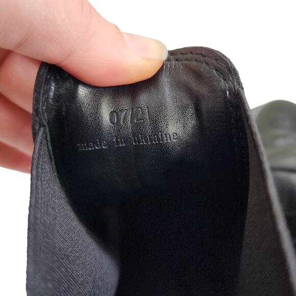 Schuh Womens Avelina Leather Chunky Chelsea Boots Size US 9 Black Croc Leather - Picture 11 of 15